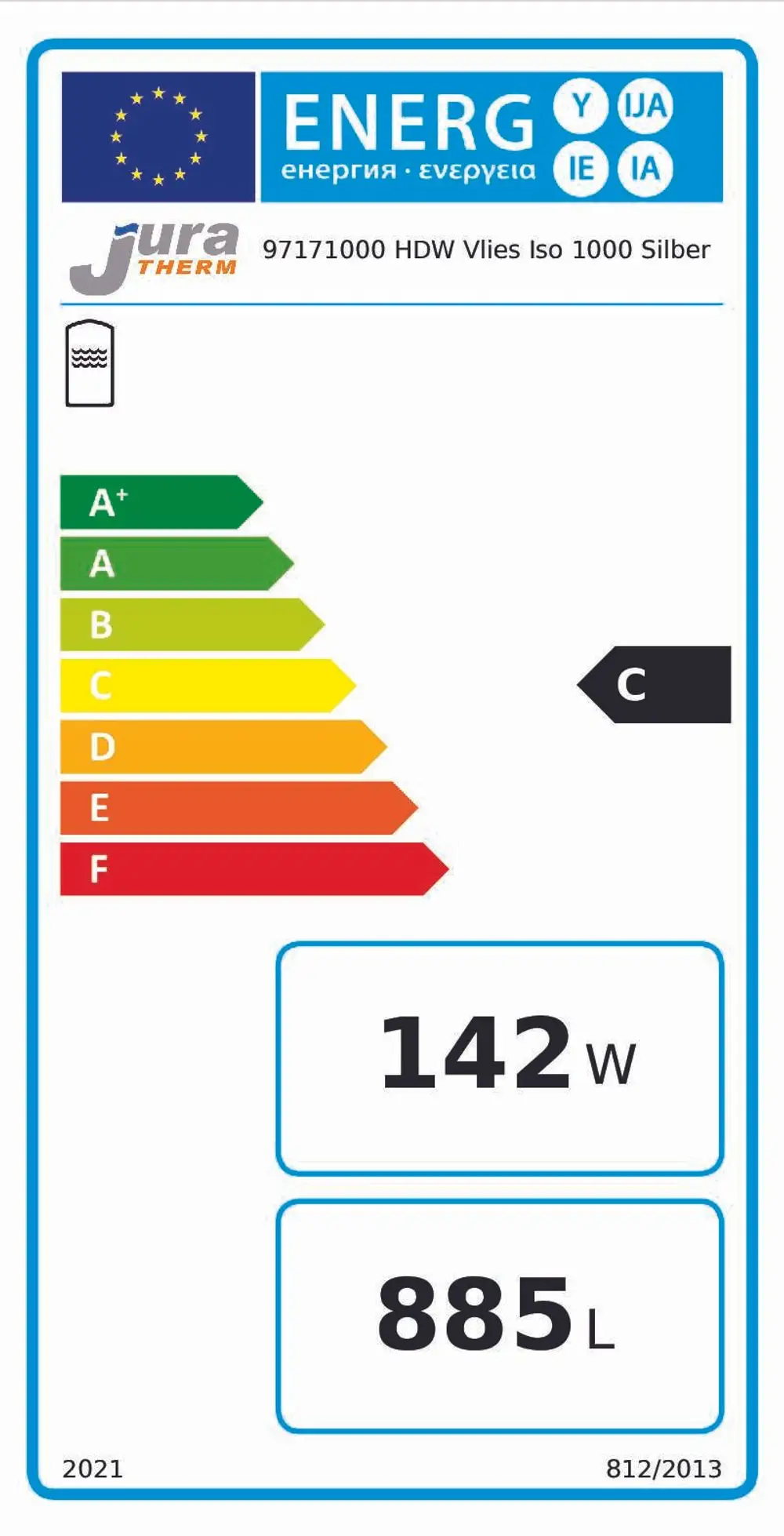 Juratherm-Vlies-Isolierung-HDW-1000-Silber-Isolierstaerke-100-mm-97171000_97171000 Energieeffizienzklasse C